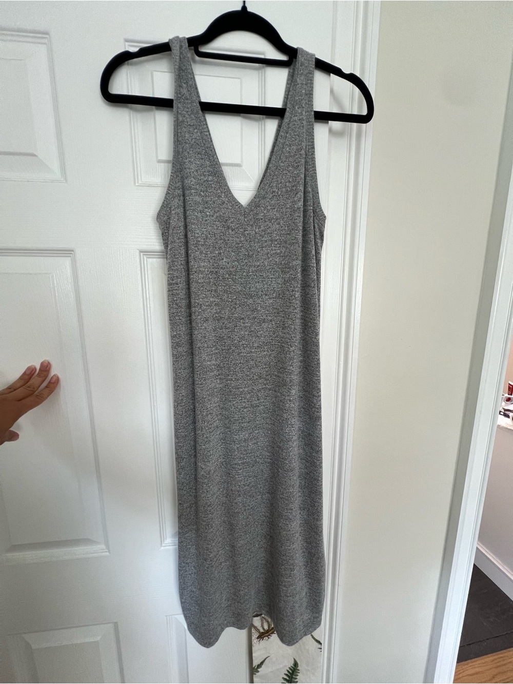GAP Heather Gray Sleeveless V-Neck Knit Dress